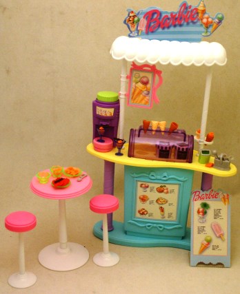 2000 Barbie Ice Cream Parlour Shop with Table and Stools Gently USED! | eBay
